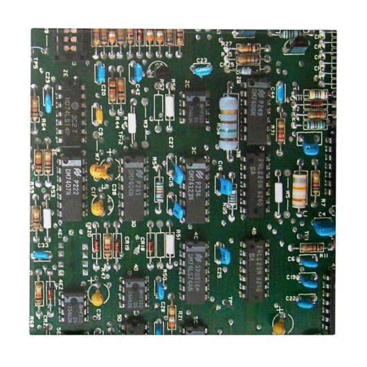 Computer Electronics Printen Circuit Board Afbeeld Tegeltje (Voorkant)