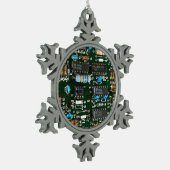 Computer Electronics Printen Circuit Board Afbeeld Tin Sneeuwvlok Ornament (Links)