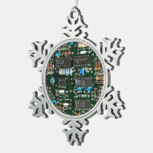 Computer Electronics Printen Circuit Board Afbeeld Tin Sneeuwvlok Ornament (Rechts)