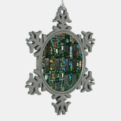 Computer Electronics Printen Circuit Board Afbeeld Tin Sneeuwvlok Ornament (Links)