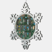 Computer Electronics Printen Circuit Board Afbeeld Tin Sneeuwvlok Ornament (Rechts)