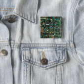 Computer Electronics Printen Circuit Board Afbeeld Vierkante Button 5,1 Cm (In situ)