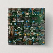 Computer Electronics Printen Circuit Board Afbeeld Vierkante Button 5,1 Cm (Voorkant)