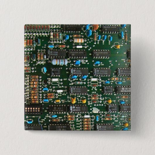 Computer Electronics Printen Circuit Board Afbeeld Vierkante Button 5,1 Cm (Voorkant)