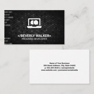 Computer- en chatpictogram visitekaartje