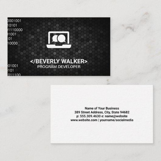 Computer- en chatpictogram visitekaartje (Voorkant / Achterkant)