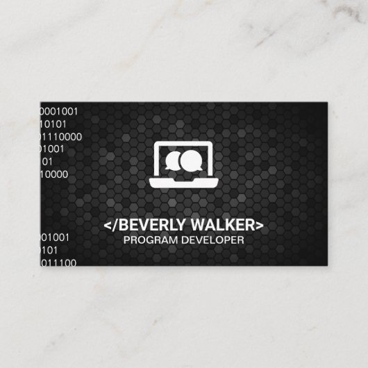 Computer- en chatpictogram visitekaartje (Voorkant)