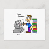 Computer Engineer Cartoon Briefkaart (Voorkant)