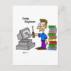 Computer Engineer Cartoon Briefkaart