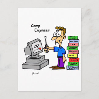 Computer Engineer Cartoon Briefkaart
