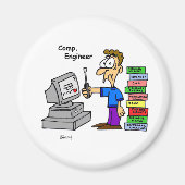 Computer Engineer Cartoon Magneet (Voorkant)