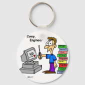 Computer Engineer Cartoon Sleutelhanger (Voorkant)