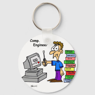 Computer Engineer Cartoon Sleutelhanger