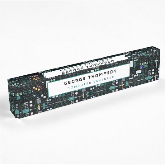 Computer Engineer Circuit Board Pattern Kantoor Naambordje