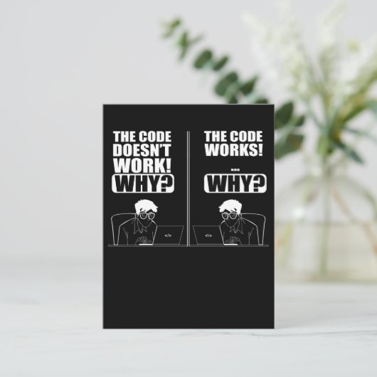 Computer Engineer Codering Fun Funny Programmer Briefkaart (Staand voorkant)