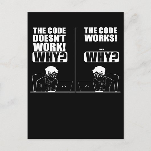 Computer Engineer Codering Fun Funny Programmer Briefkaart (Voorkant)