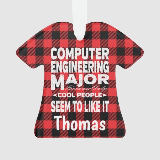 Computer Engineer College Major Red Pset Ornament (achterkant)