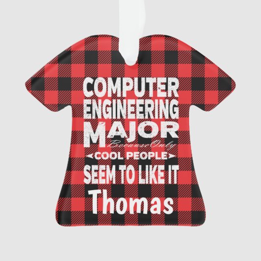Computer Engineer College Major Red Pset Ornament (voorkant)