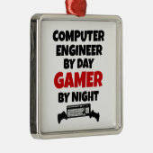 Computer Engineer Gamer Metalen Ornament (Rechts)