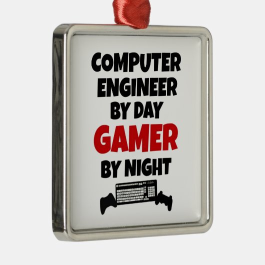Computer Engineer Gamer Metalen Ornament (Rechts)