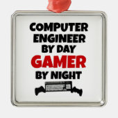 Computer Engineer Gamer Metalen Ornament (Voorkant)