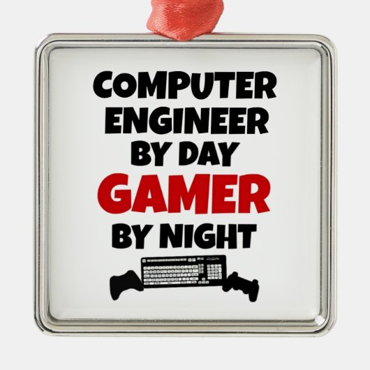 Computer Engineer Gamer Metalen Ornament (Voorkant)