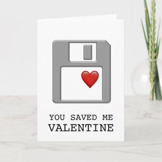 Computer Engineer Geek diskettestation Valentijn Feestdagen Kaart (Voorkant)