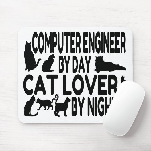 Computer Engineer houdt van katten Muismat (Met muis)