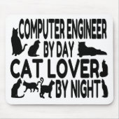 Computer Engineer houdt van katten Muismat (Voorkant)