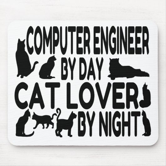 Computer Engineer houdt van katten Muismat (Voorkant)