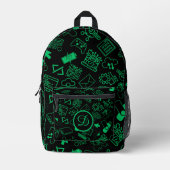 Computer Engineer Programmeur Codering Tech Green Bedrukte Rugzak (Voorkant)