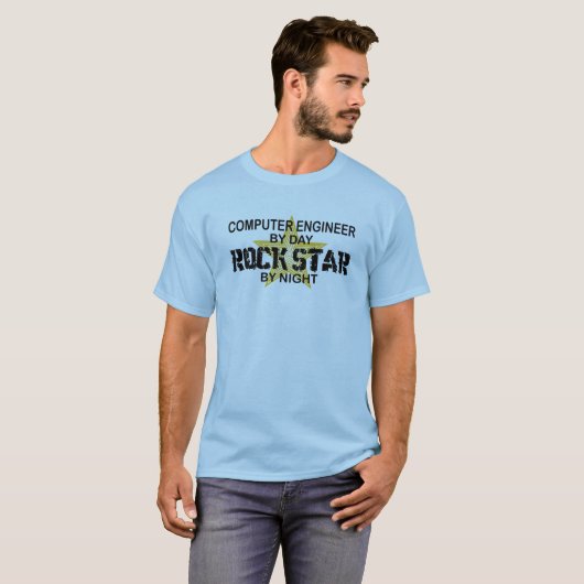 Computer Engineer Rock Star T-shirt (Voorkant volledig)
