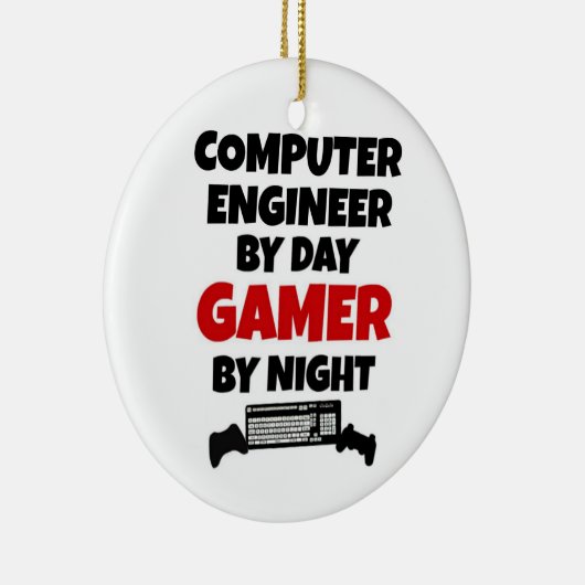 Computer Engineer van Day Gamer by Night Keramisch Ornament (Rechts)