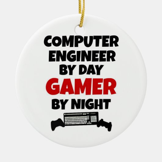 Computer Engineer van Day Gamer by Night Keramisch Ornament (Voorkant)