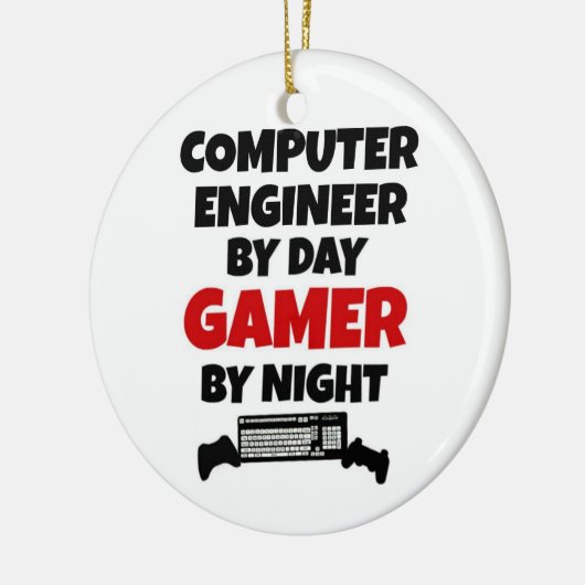 Computer Engineer van Day Gamer by Night Keramisch Ornament (Links)