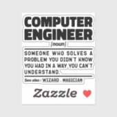 Computer Engineer zelfstandig naamwoord Sarcastic Sticker (Vel)