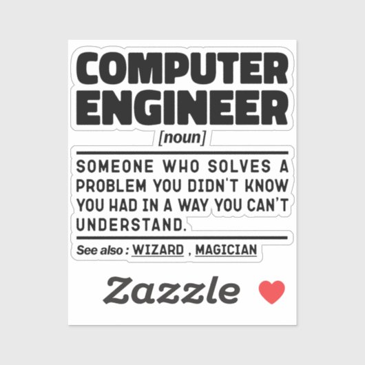Computer Engineer zelfstandig naamwoord Sarcastic  Sticker (Vel)