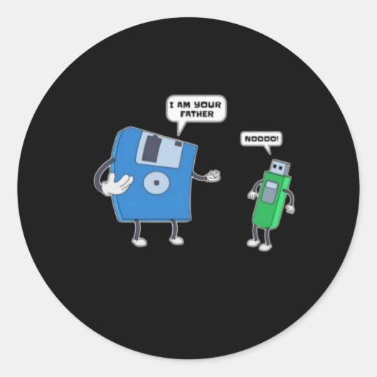 Computer Engineering Father & Son Disc Gift Ronde Sticker (Voorkant)