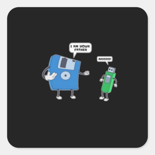 Computer Engineering Father & Son Disc Gift Vierkante Sticker (Voorkant)