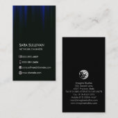 Computer Engineering Technical Blue Halftone Visitekaartje (Voorkant / Achterkant)