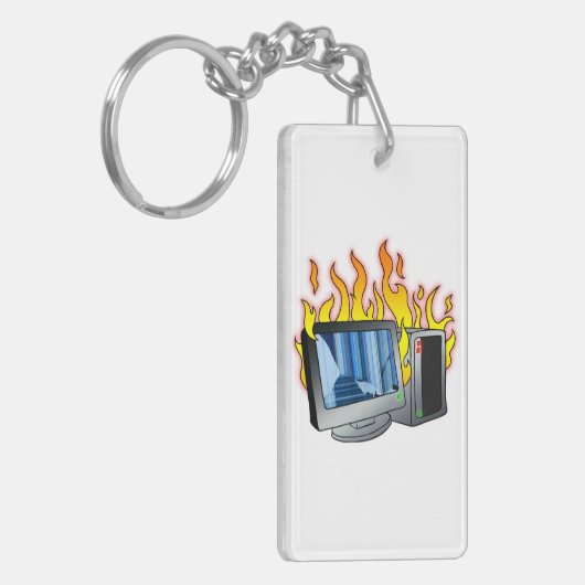 Computer Fire Acryl Sleutelhanger (Voorkant Links)