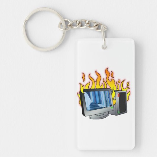 Computer Fire Acryl Sleutelhanger (Voorkant)