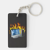 Computer Fire Acryl Sleutelhanger (achterkant)
