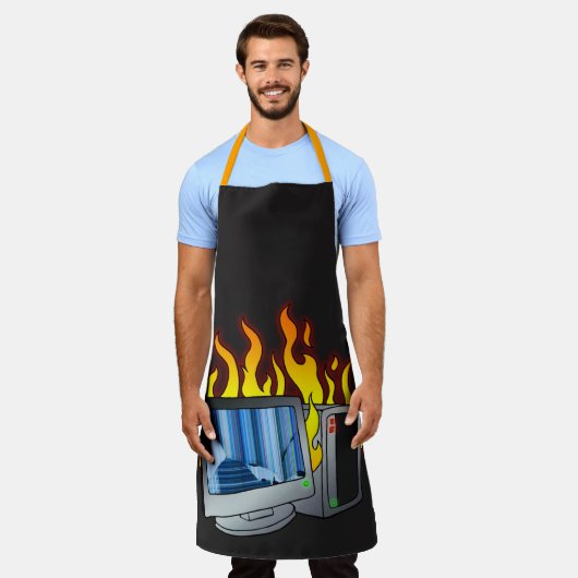 Computer Fire All-Over Print Schort (Gedragen)