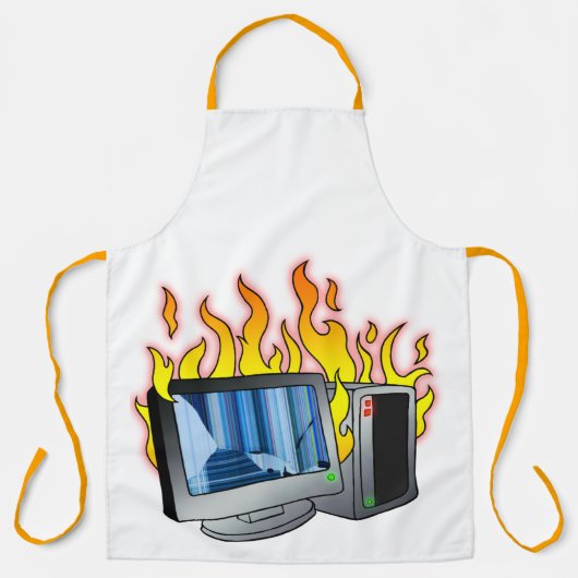 Computer Fire All-Over Print Schort (Voorkant)