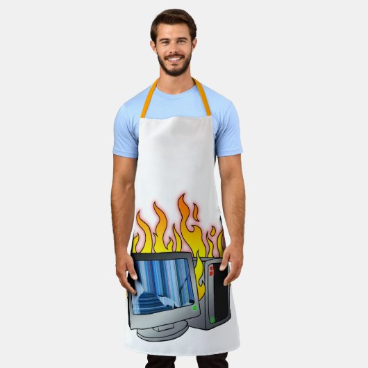 Computer Fire All-Over Print Schort (Gedragen)