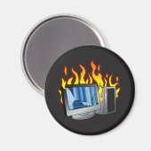 Computer Fire Circle Magnet (Voorkant / Achterkant)