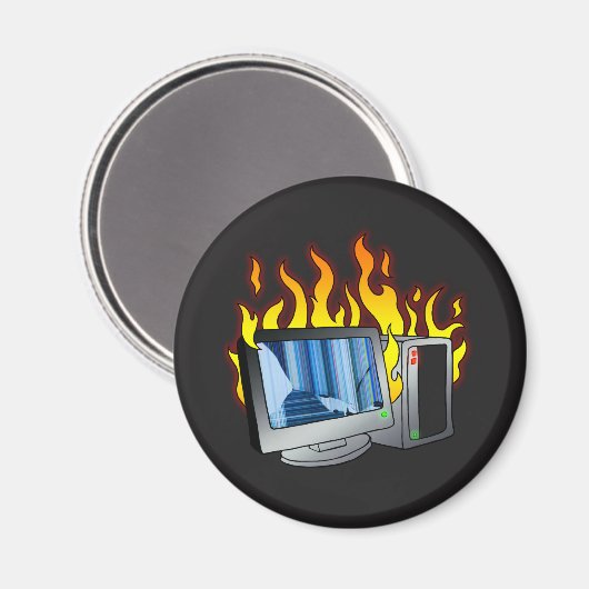 Computer Fire Circle Magnet (Voorkant / Achterkant)
