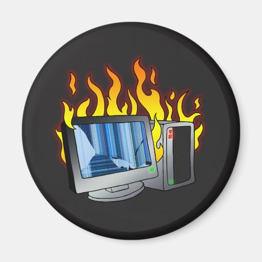 Computer Fire Circle Magnet (Voorkant)