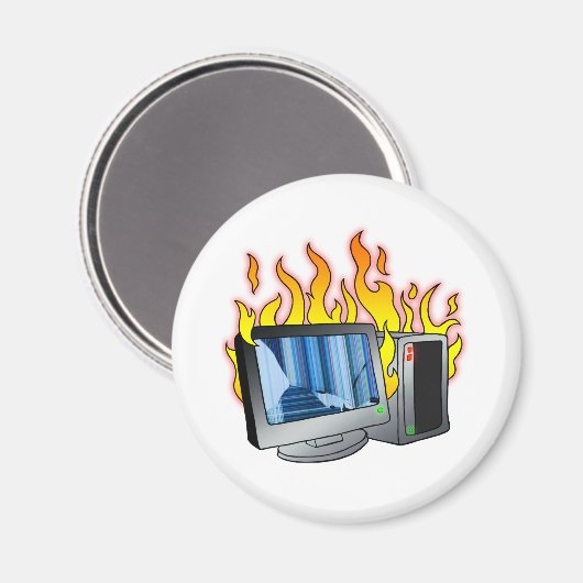 Computer Fire Circle Magnet (Voorkant / Achterkant)